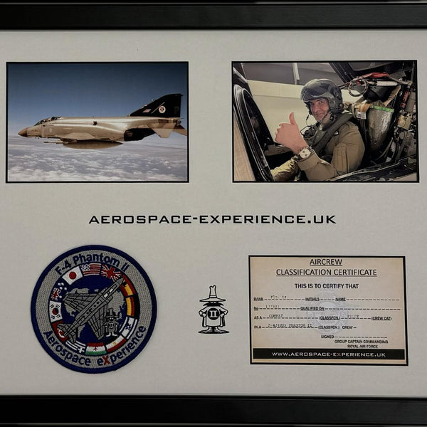 Large Framed Cockpit Photo with Genuine F-4 crest