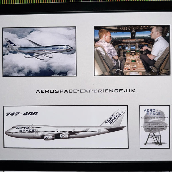 Large Framed Flight Deck Photo (747-400) - Aerospace Experience
